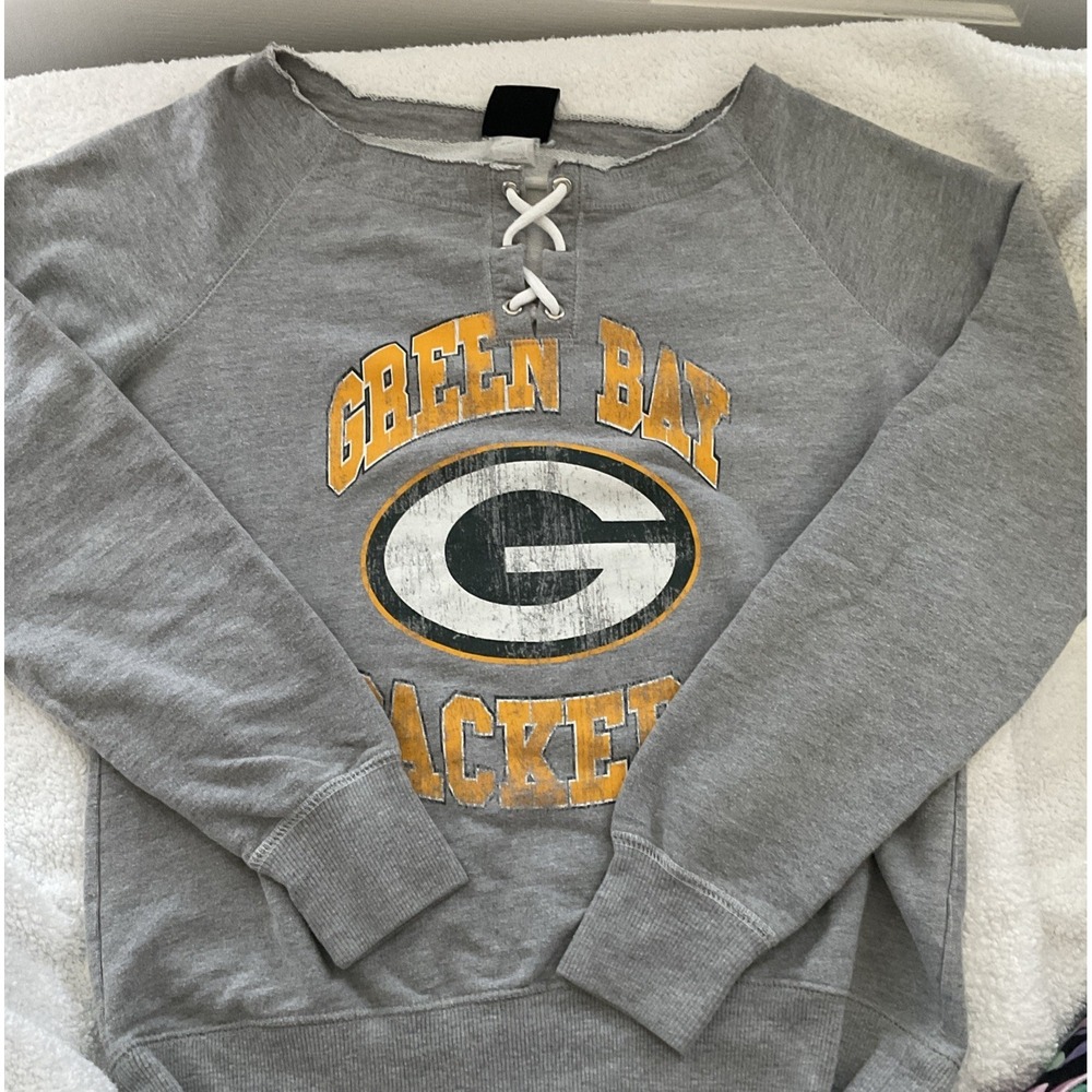 NFL Team Apparel Women's Green Bay Packers Long Sleeve Light Sweatshirt Sz M